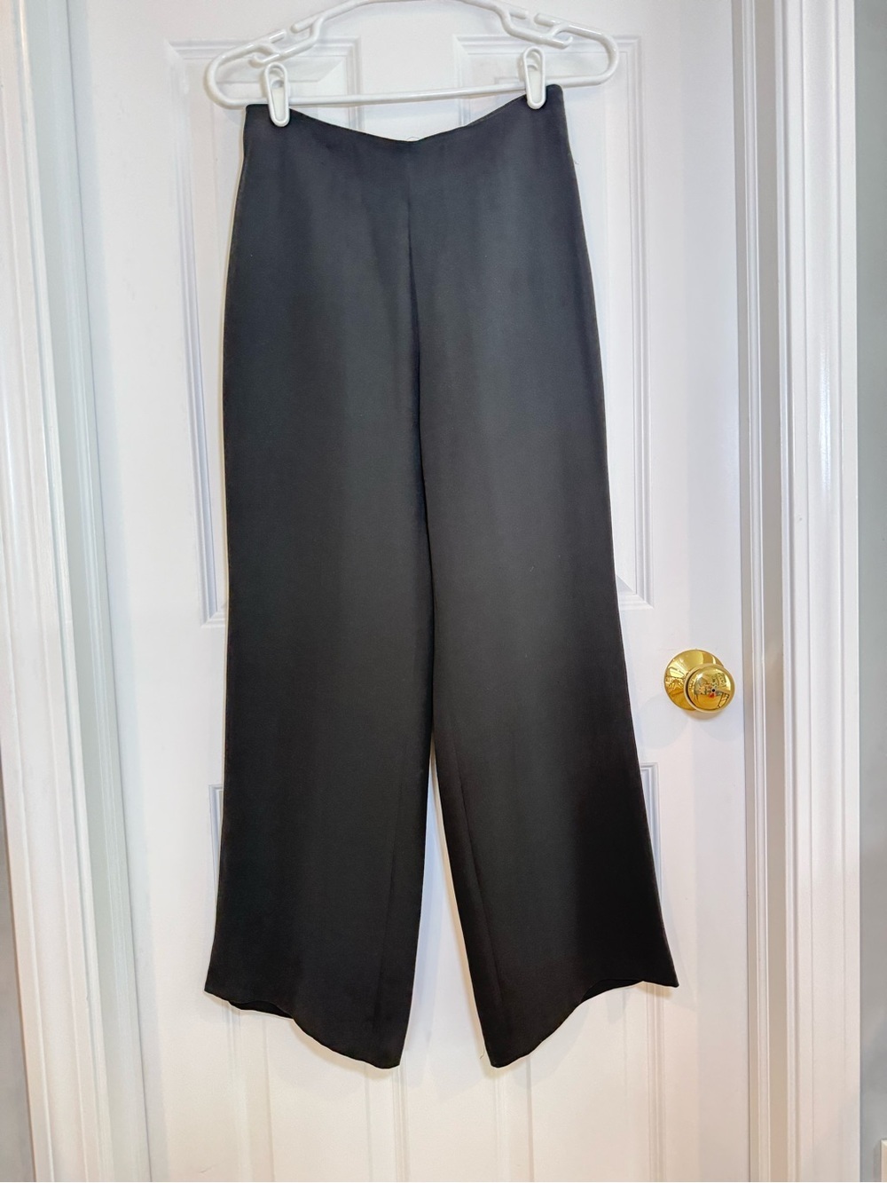 Eileen Fisher Silk Wide Leg Pants Size P Black